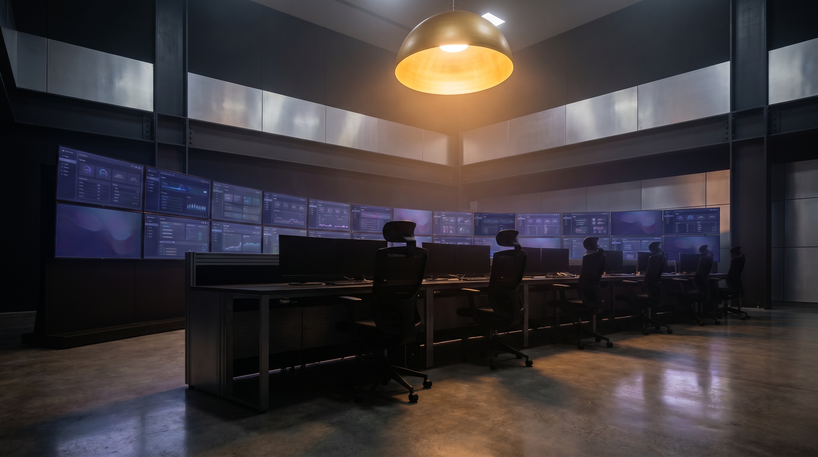 National monitoring operations centre at night